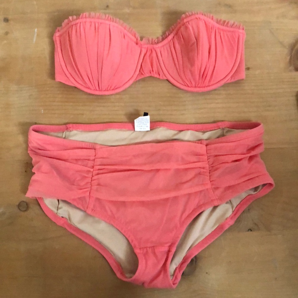 J crew coral bikini size M/34C